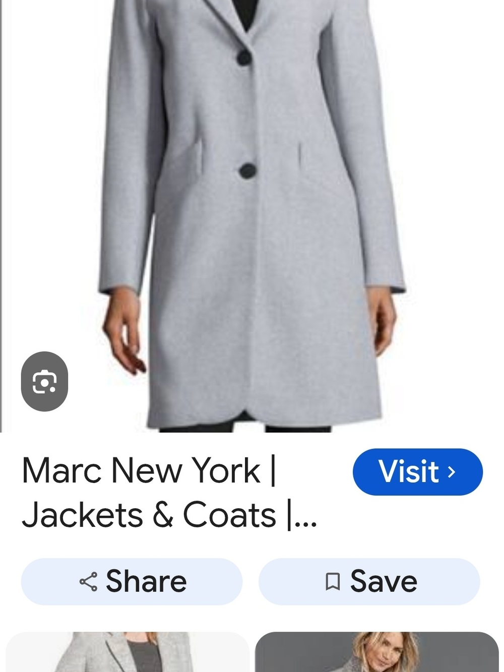 0HMarc New York Light Gray Single-Breasted Wool-Blend Trench Coat Small